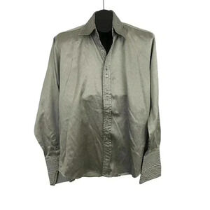 Patroncito Gray Long Sleeve Button Up Shirt‎ Men's LARGE